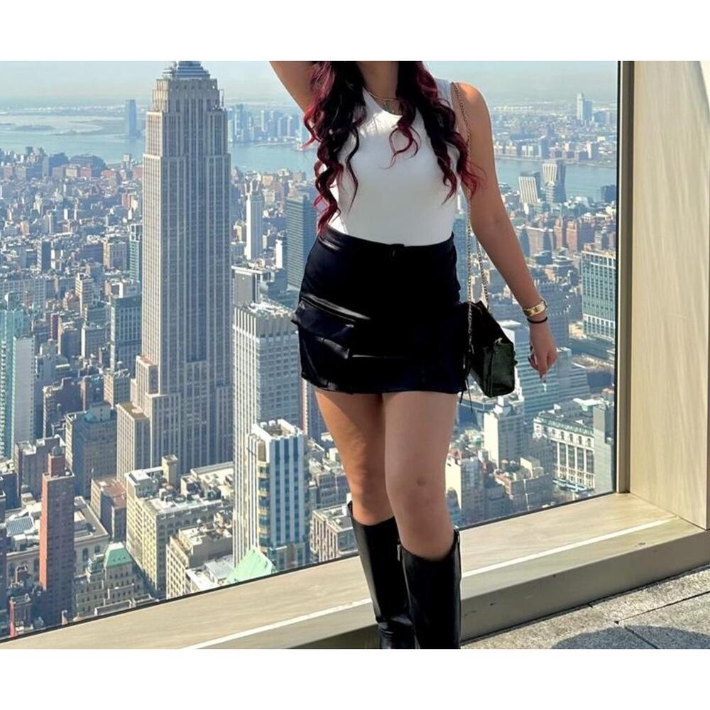 Satin cargo skirt worn 1x